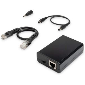 DIGITUS PoE+ Splitter - IEEE802.3at - Gigabit Ethernet - Tension De Sortie 5, 9, 12 Volt - DC 3.5mm Plug & Socket