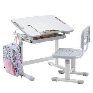 BUREAU  Ensemble bureau et chaise pour enfant - IDIMEX - TUTTO - Hauteur réglable - Pupitre inclinable - Rangements