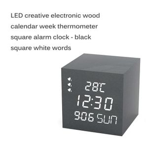 RÉVEIL SANS RADIO LED réveil électronique en bois calendrier semaine