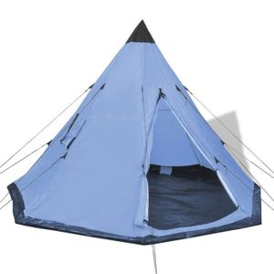 TENTE DE CAMPING vidaXL Tente pour 4 personnes Bleu 91006
