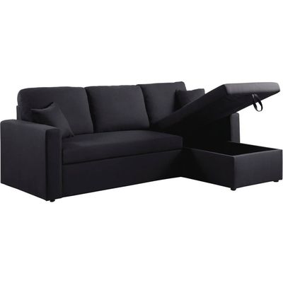 Canapé D'angle Convertible Alain - 3 Places - Gris Lin - Habitat Et Jardin - Neuf