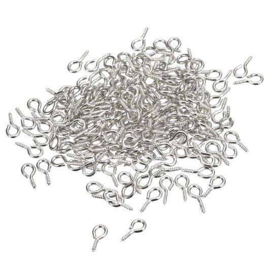 Lot De 200 Vis à Œillet 4x8x1mm Nickel Argent - Pour Bijoux Et Créations DIY