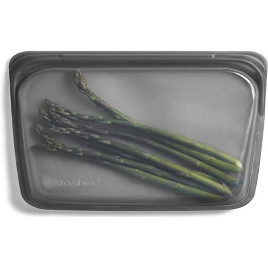 Stasher Premium Silicone Réutilisables Sac Transparent, Snack Bag, Stockage des Aliments, Sac à