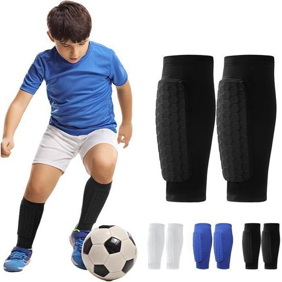 Protège-Tibias Football Ledeak – Manchons Respirants Anti-Chocs Nid D'Abeille – Protection Mollets Enfant Adulte (M/L)