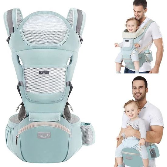 Porte-Bébé Ergonomique Hanche 3 Positions - Naissance à 3 Ans (20 Kg) - Réglable, Respirant - Pour Parents - 3
