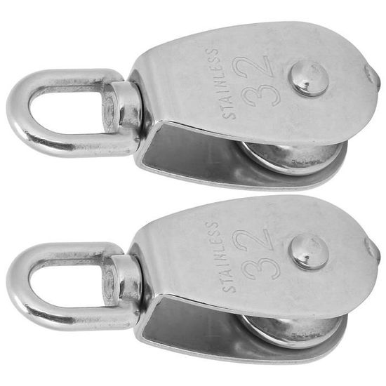 Poulie De Voile Lourde 35 Mm Acier Inox T316 – Pivotante Avec Becket, Haute Charge Pour Navigation Marine & Usage Intensif