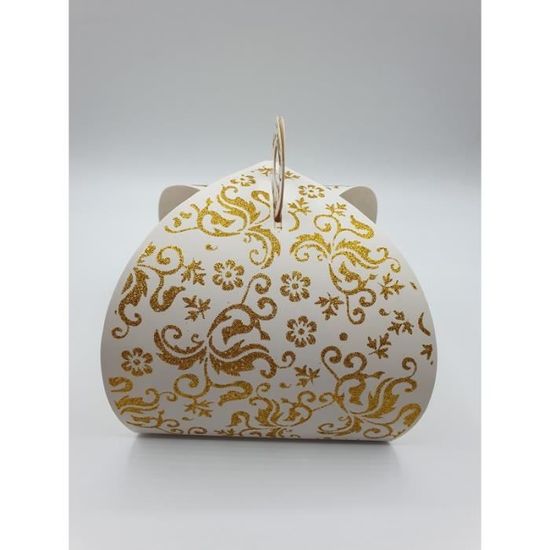 Boîtes à Gâteau Forme Cadeau - Lot De 25 - Argenté Pour Mariage/baptême