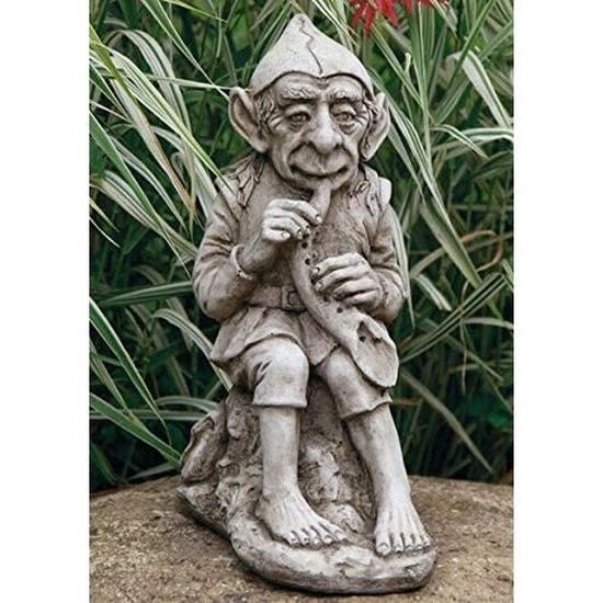 Statue Nain De Jardin Pêcheur LONG-L - Décoration Extérieur Résine Résistante