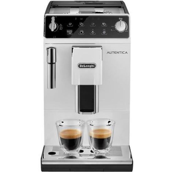 De'Longhi Autentica ETAM 29.513.WB Machine à café automatique avec buse vapeur "Cappuccino" 15 bar blanc
