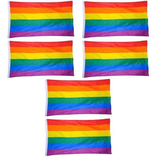 Drapeau Arc-en-Ciel 150 X 90 Cm Rainbow Peace Drapeaux Bannière LGBT Gay Pride Parade Grand