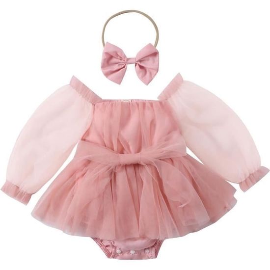 JiAmy Robe Princesse Bébé Fille Sans Manches – Tutu Tulle Broderie Florale – Nœud Dos & Bretelles – 6 Mois à 4 Ans – Parfaite Pour Anniversaire & Photos