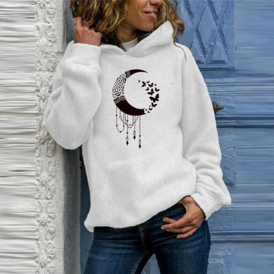 Sweat-shirt à Capuche Zippé Femme AaSccex - Pull Décontracté En Coton - Coupe Confort, Plusieurs Tailles Et Coloris