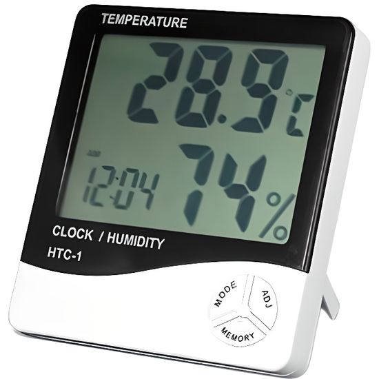 Digital LCD Thermometre et hygrometre Horloge Alarme