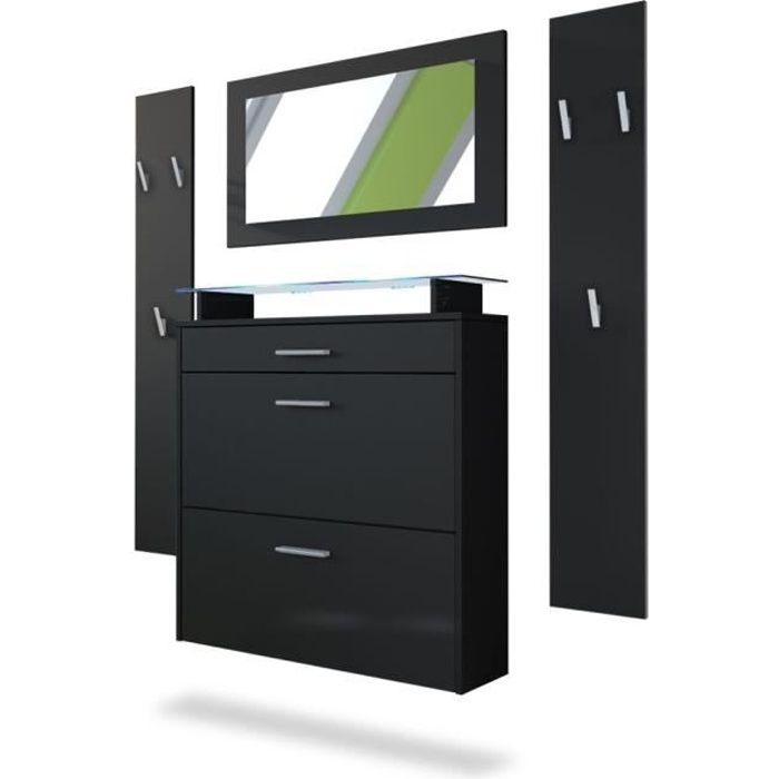 Ensemble de meubles d'entrée Malea en Noir mat - Noir mat