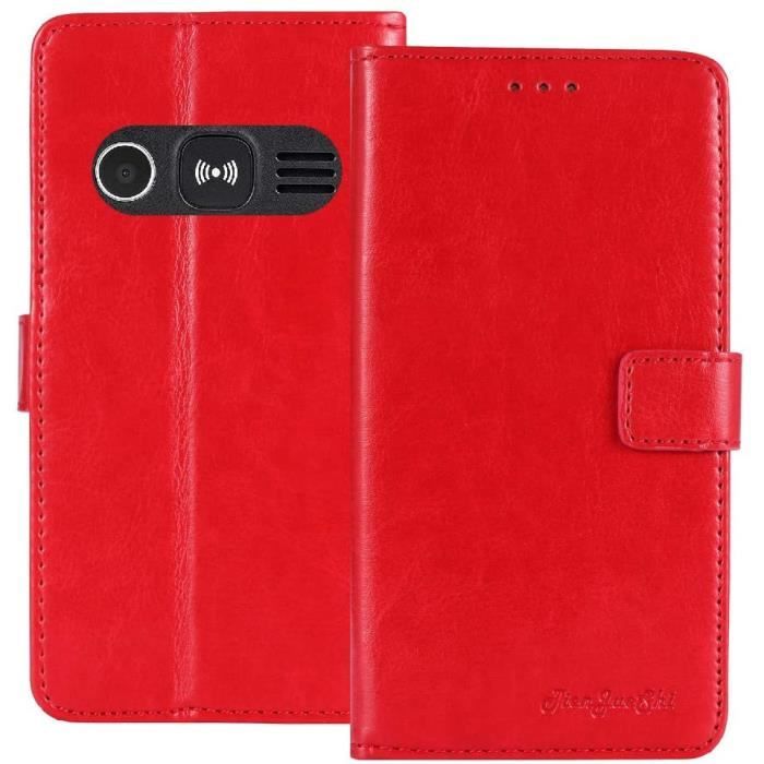 Rouge Flip Retro Support à Rabat Cuir Housse Coque Doro 1360 Étui Cas Couverture Protecteur Case Portefeuille CoverS