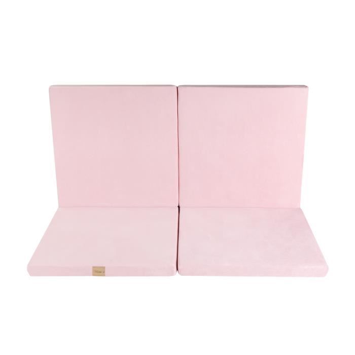 Meowbaby - Tapis de jeu pour enfants et bébés (120x120)- Carré: rose claire- Fabriqué En UE