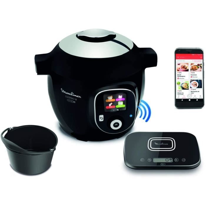 Moulinex Connect Multicuiseur Intelligent Haute Pression Balance et Moule Inclus 6L 200 Recettes 6 Modes de Cuisson Guide Pas à Pas