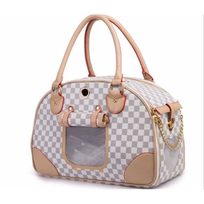 Sac de transport,Sac à bandoulière en PU pour animaux domestiques Sac à main Portable, sac de transport pour chat et - Type WHITE-L