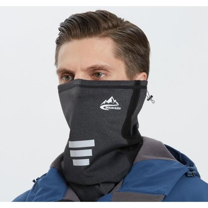 Cache Cou Moto Homme Hiver Polaire, Tour de Cou Moto Femme Coupe-Vent étanche Cagoule Moto Homme Taille Universelle, Noir