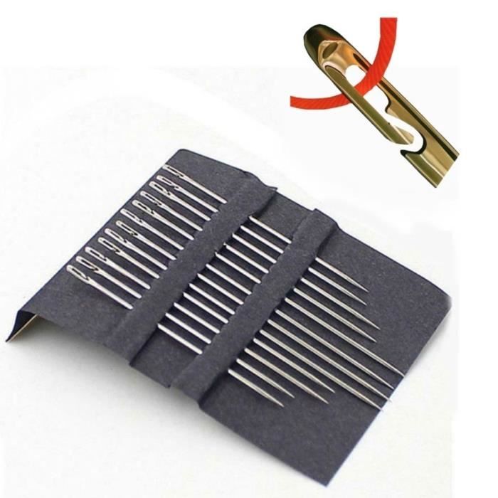 Argent 12 PCS Une Seconde Auto Facile Enfilage Aiguilles Aiguilles À Coudre À La Main Ménage Artisanat Outils Argent