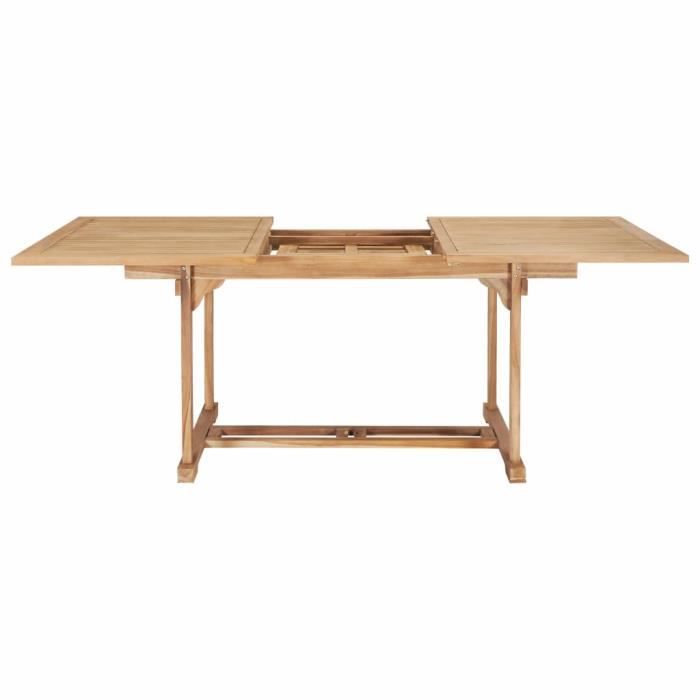 Haute qualité Table de jardin - Table d'appoint Table de reception extensible 150-200x100x75 cm - Teck solide *475228