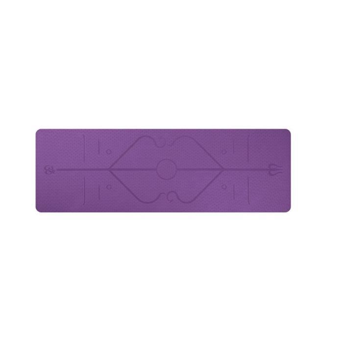Tapis de yoga TPE, accessoires de gymnastique et de fitness, avec ligne de positionnement, antidérapant, adapté aux débutants