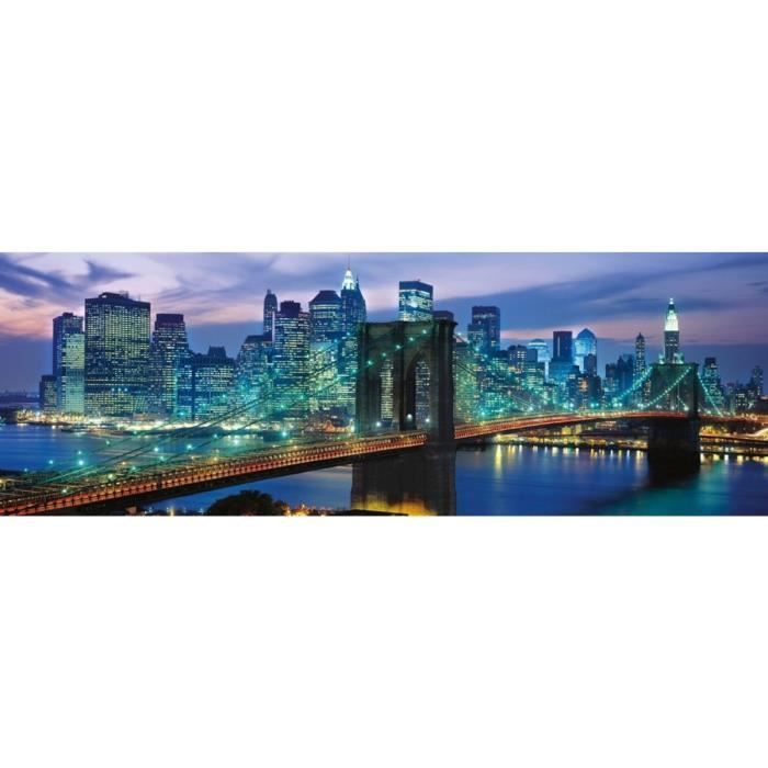 Puzzle Adulte Panorama : Ville De New-York En Lumiere - 1000 Pieces - Collection Clementoni Ville Et Monument