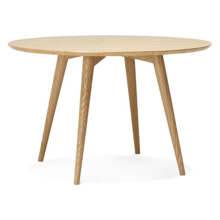 Table à dîner ronde 'SWEDY' en bois style scandinave - Ø 120 cm