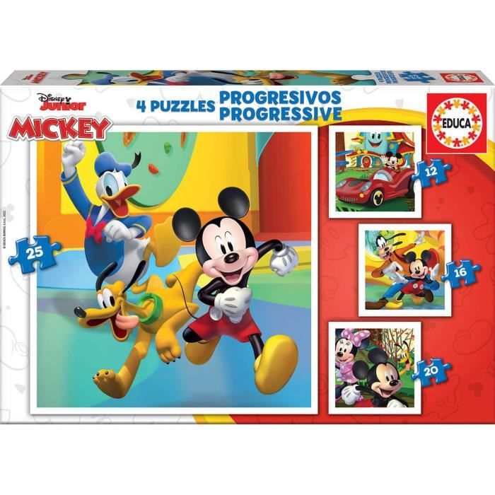 Puzzles Progressifs de 12 à 25 pièces : Mickey et ses amis Coloris Unique