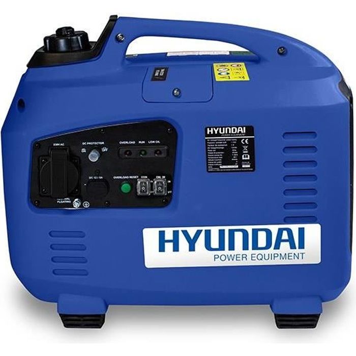 HYUNDAI Groupe électrogène essence Inverter 2000 W 1700 W - démarrage manuel avec lanceur HG2000I-B