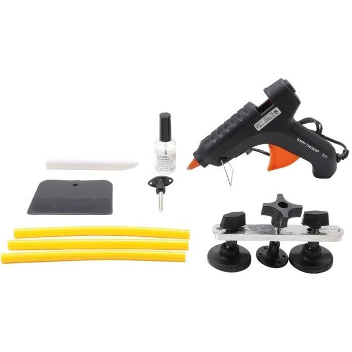 KIT DE DEBOSSELAGE CARROSSERIE SANS PEINTURE AVEC PISTOLET A COLLE