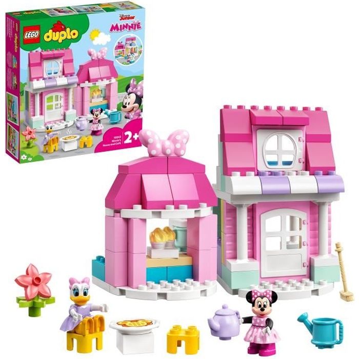 LEGO® 10942 DUPLO® Disney® La maison et le café de Minnie, Maison de poupée avec Daisy, jouet enfant 2 ans et plus