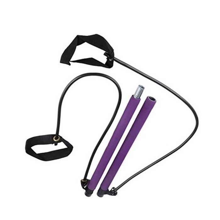 Kit de barre de Pilates portable avec bande de résistance Exercice de yoga Barre de Pilates avec boucle