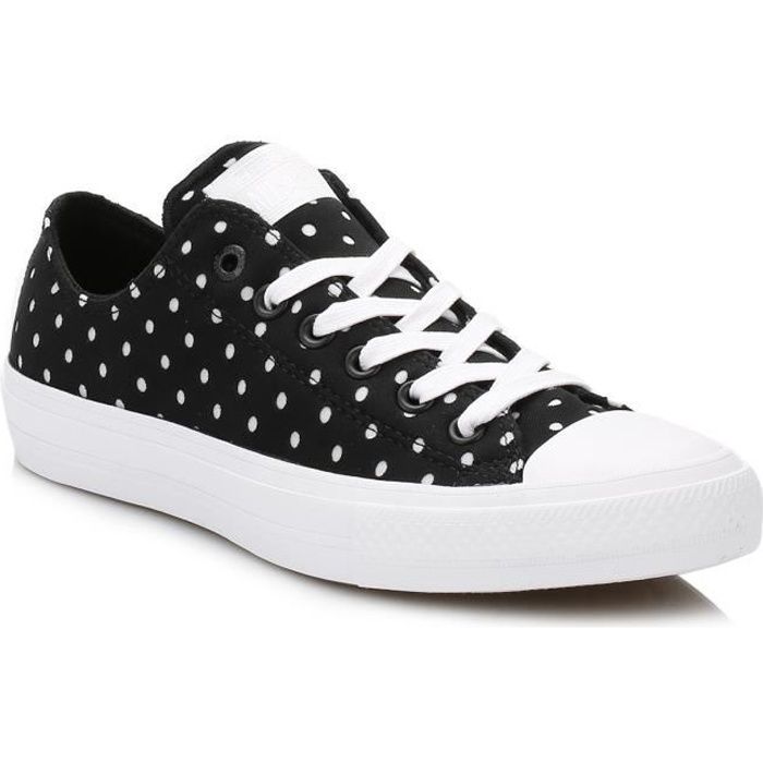 Converse All Star Chuck Taylor II Noir-White Shield Baskets-UK 8