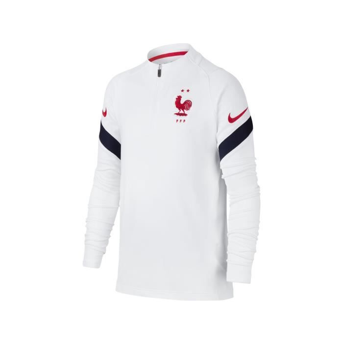 Training top France Strike Blanc Junior 91 % Polyester / 9 % Elasthanne