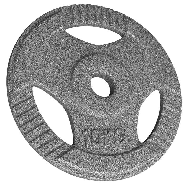 Physionics® Disque de Poids - 1x10 kg, en Fonte, Ø31mm, pour Barre Longue/Courte - Plaque de Poids, Fitness, Musculation
