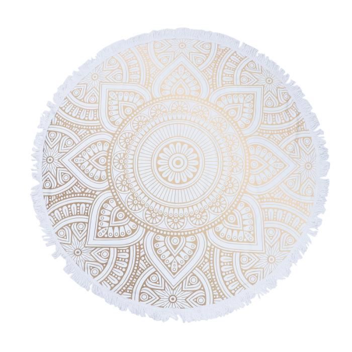 Couverture de plage ronde Mandala Tapisserie de table de pique-nique indienne SERVIETTE DE PLAGE - DRAP DE PLAGE - FOUTA