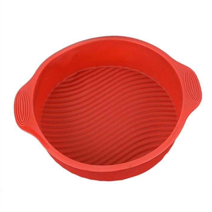Ustensiles de cuisson en silicone antiadhésive ronde moule à cake à pâtisserie pour pain gâteau Mousse - rouge
