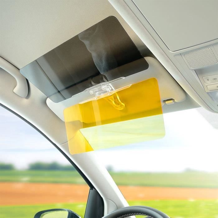 SHOP-STORY - 2 en 1 Pare-Soleil de Voiture Transparent Anti-Éblouissement Anti-Reflets Améliore la Conduite de Jour comme de Nuit