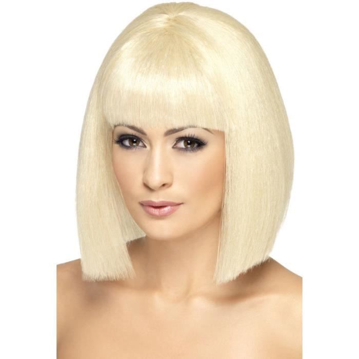Perruque femme coquette frange courte blonde Ta…