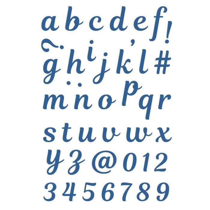 TOGA Dies Alphabet - Minuscule Manuscrit 1 cm