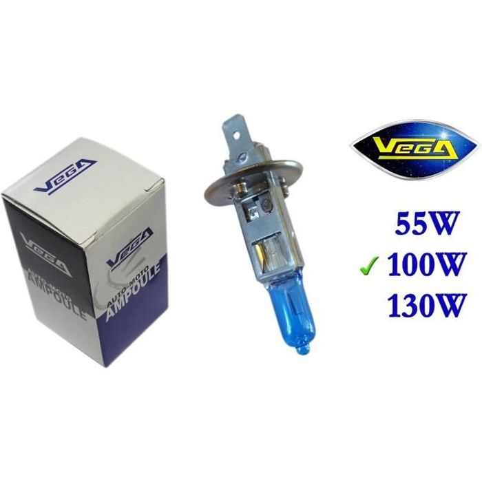 1 ampoule Vega® Xénon 'Day Light' H1 100W P14.5s Lumière du jour Super White Marque Française 12V