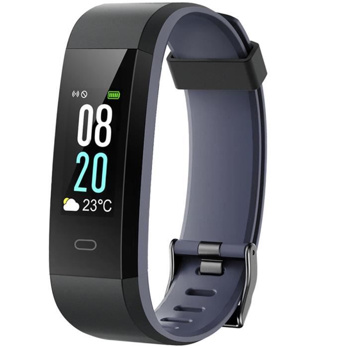 YAMAY Bracelet Connectée Femme Homme Bluetooth Smartwatch Marche Montre Sport Fréquence Cardiaque Alarme Trackers d'activité - Noir