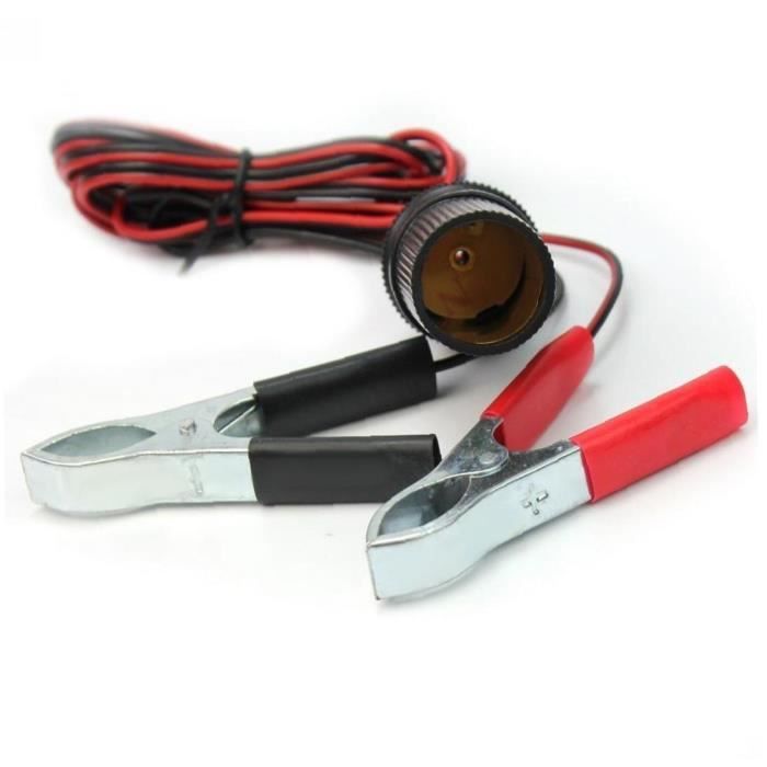 150cm 12V Batterie Clip-sur-lache de la voiture Cigarette de voiture Adaptateur femelle, pinces (pinces)
