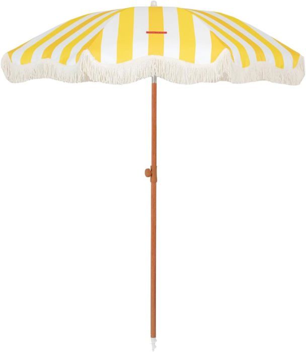 Parasol De Plage Doppler Windprofi 200 Cm - Inclinable, Stable, Imperméable Et Protection UV 50+, Bleu Avec Sac De Transport
