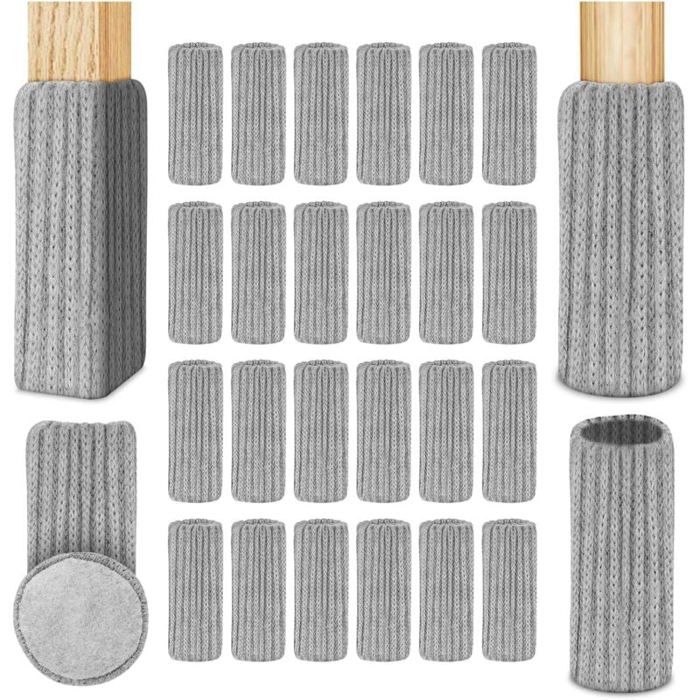 Chaussette Chaise pour Pieds de Chaise 24pcs Chaussettes de Chaise Mobilier en Feutre Patins Antidérapants pour Convient aux