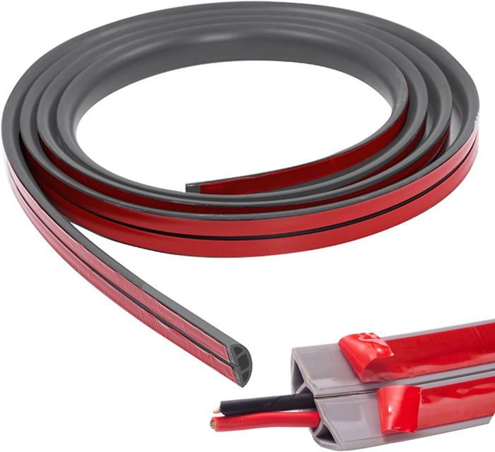 Goulotte Électrique Cache-Câble 20x10 Mm Auto-Adhésive – Kit 4 Mètres Blanc, Organisateur Câbles Maison Bureau, Inclut Raccords Et Vis