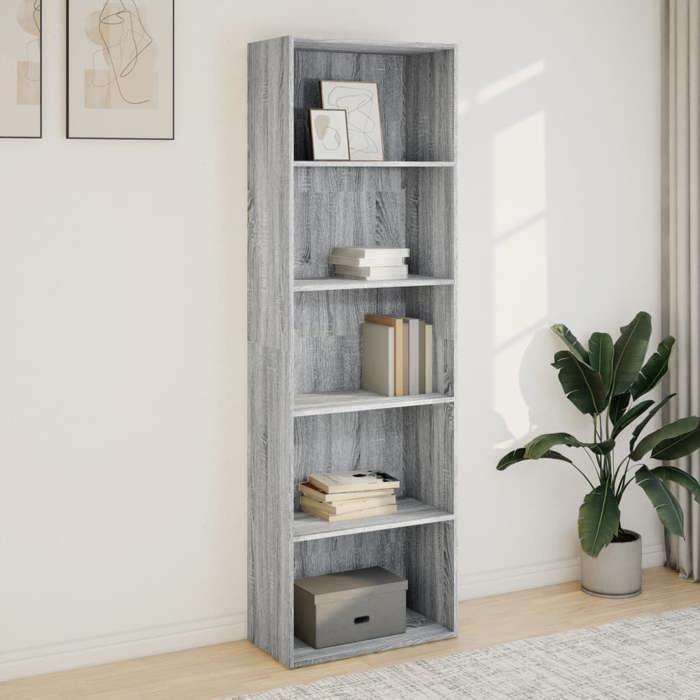 RemiseArmoire de livres - Bibliothèque - sonoma gris - 60 x 30 x 189 cm bois dingénierie JILIMAISON2025 64653205