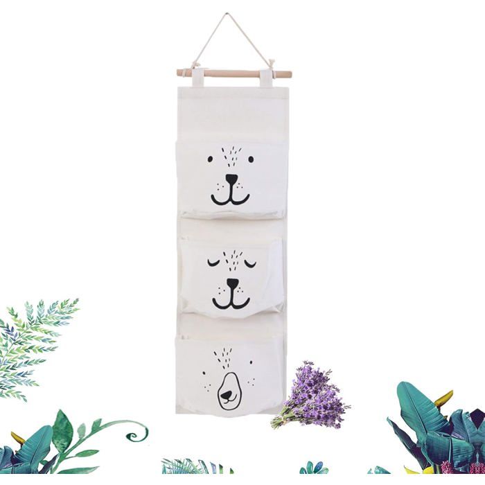 2 Pcs Sac Rangement Suspendu 3 Poches - Organisateur Mural Chambre Et Bureau En Tissu Poche Suspendue Rangement 2 Pcs Sac Rangement Suspendu 3 Poches - Organisateur Mural Chambre Et Bureau En Tissu Poche Suspendue Rangement
