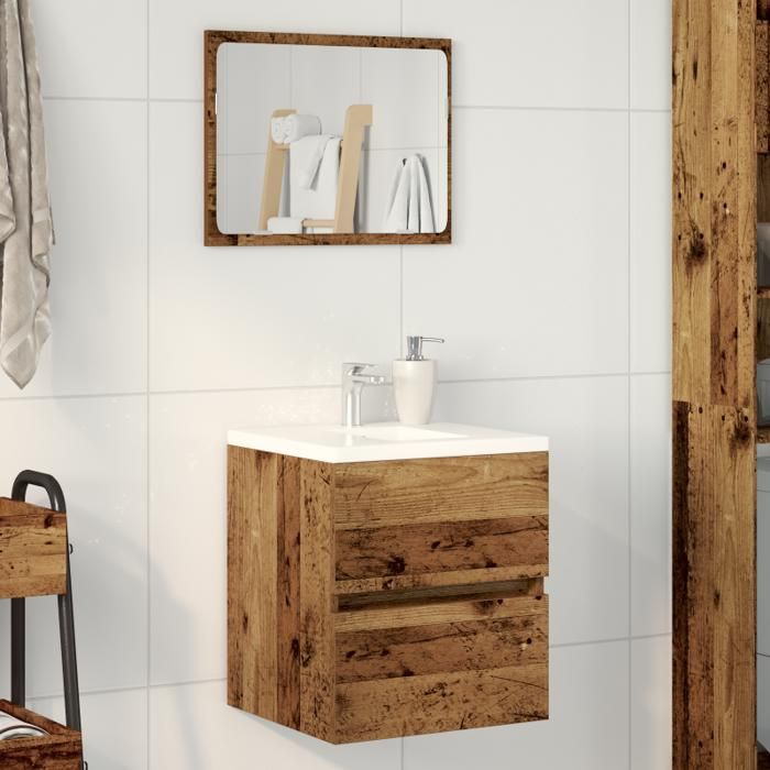 Meuble sous évier - Bois dingénierie - 41x38.5x45 cm - Finition mat - Salle de bain